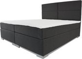 Boxspring Rome - Vaste luxe box - Pocketvering matras + Topper - 160 x 200 - 4 vakken - Antraciet - L poten