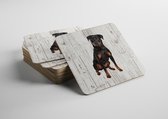Hond Rottweiler | Houten Onderzetters 6 Stuks