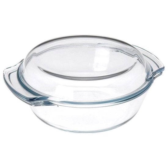 3x Plat de cuisson rond en verre avec couvercle 22 x 25 x 7 cm - 2,4 L -  Plat de... | bol.com