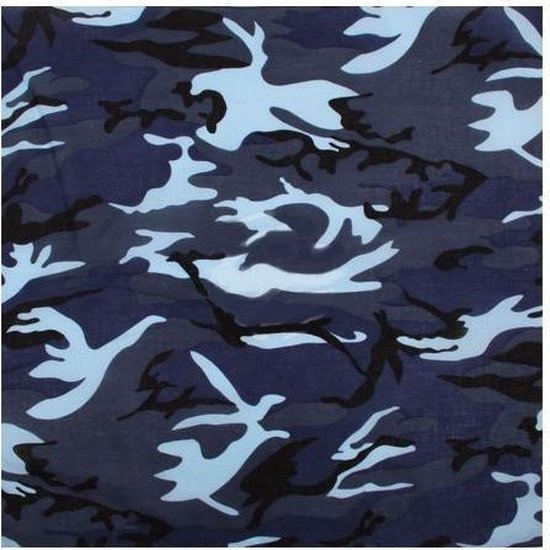 Bandana Zakdoek Camouflage Leger Print Grijs Zwart Wit Haarband Hoofdband Doek 55cm x 55cm