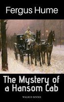 Boekomslag: Fergus Hume, The Mystery of a Hansom Cab. Een koets met paarden in een besneeuwd straatbeeld bij nacht.