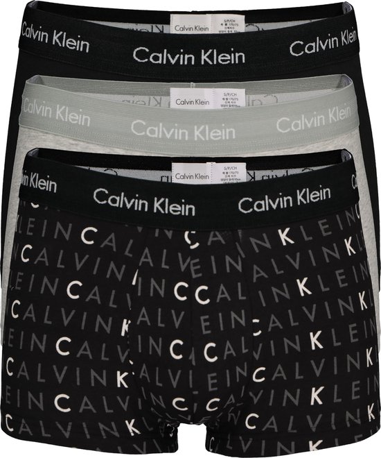 Calvin Klein low rise trunks (3-pack) - lage heren boxers kort - zwart -  grijs en... | bol.com