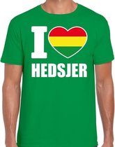 Carnaval I love Hedsjer t-shirt groen voor heren M