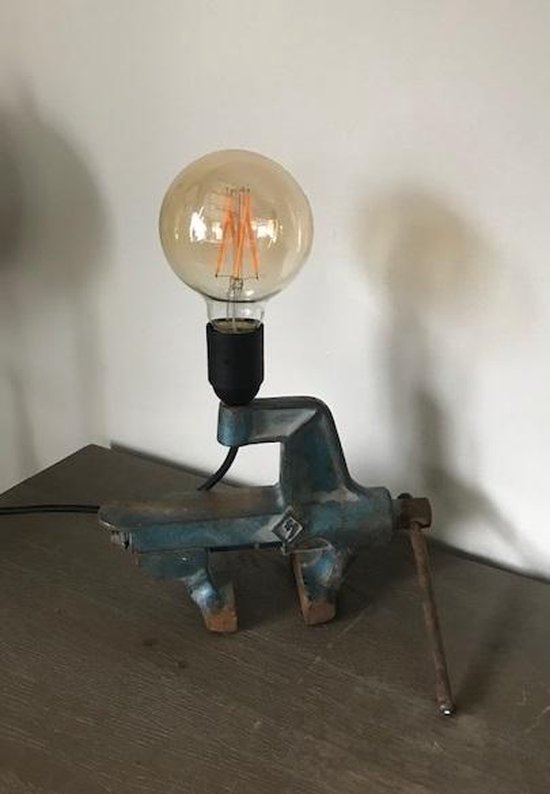 leven Pedagogie Sportman Industriële Tafellamp Bankschroef (inclusief lichtbron) | Lamp | Industrieel  | Schemerlamp | bol.com