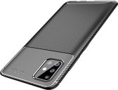 Samsung Galaxy A51 Hoesje - Mobigear - Racing Serie - TPU Backcover - Zwart - Hoesje Geschikt Voor Samsung Galaxy A51