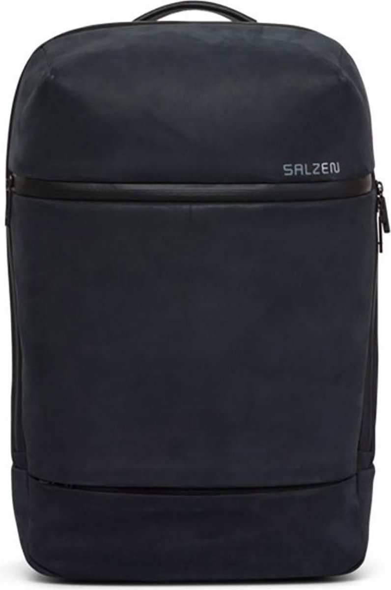 Salzen Savvy Leather Daypack Backpack Charcoal Black