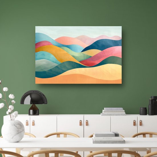 Tableaux d'art abstrait sur verre - Peinture moderne sur verre - Peinture sur verre Salon - Tableaux modernes - Tableau plexiglas - Art mural verre acrylique 90x60 cm