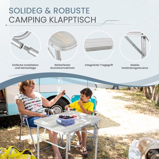Opklapbare campingtafel voor buiten - Aluminium met MDF-tafelblad — afbeelding 3
