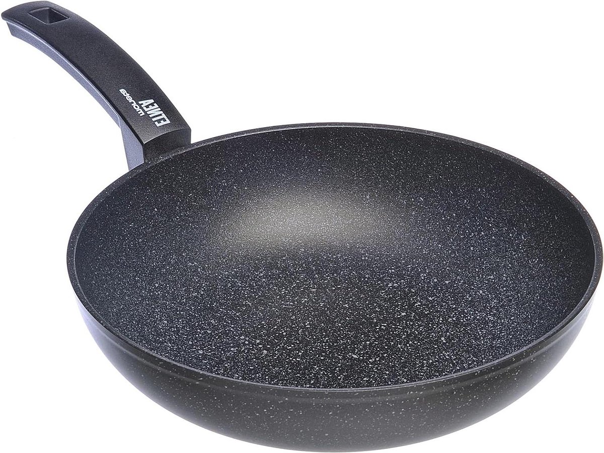 Wokpan inductie 28 cm zwart aluminium- Etnea Wokpan inductie