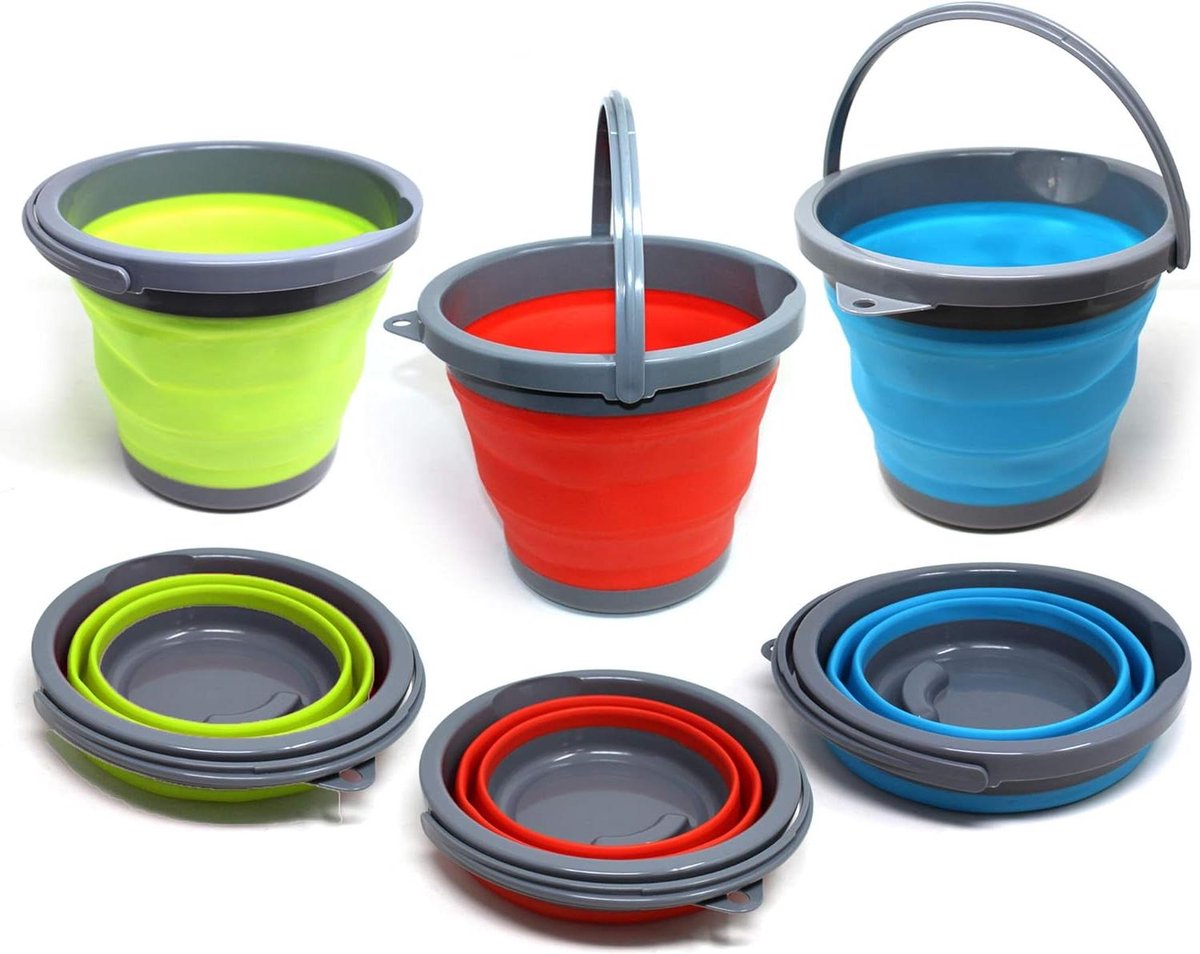 Goedkoopste Opvouwbare afwasteil 3 emmers - kamperen-camper Opvouwbare afwasteil