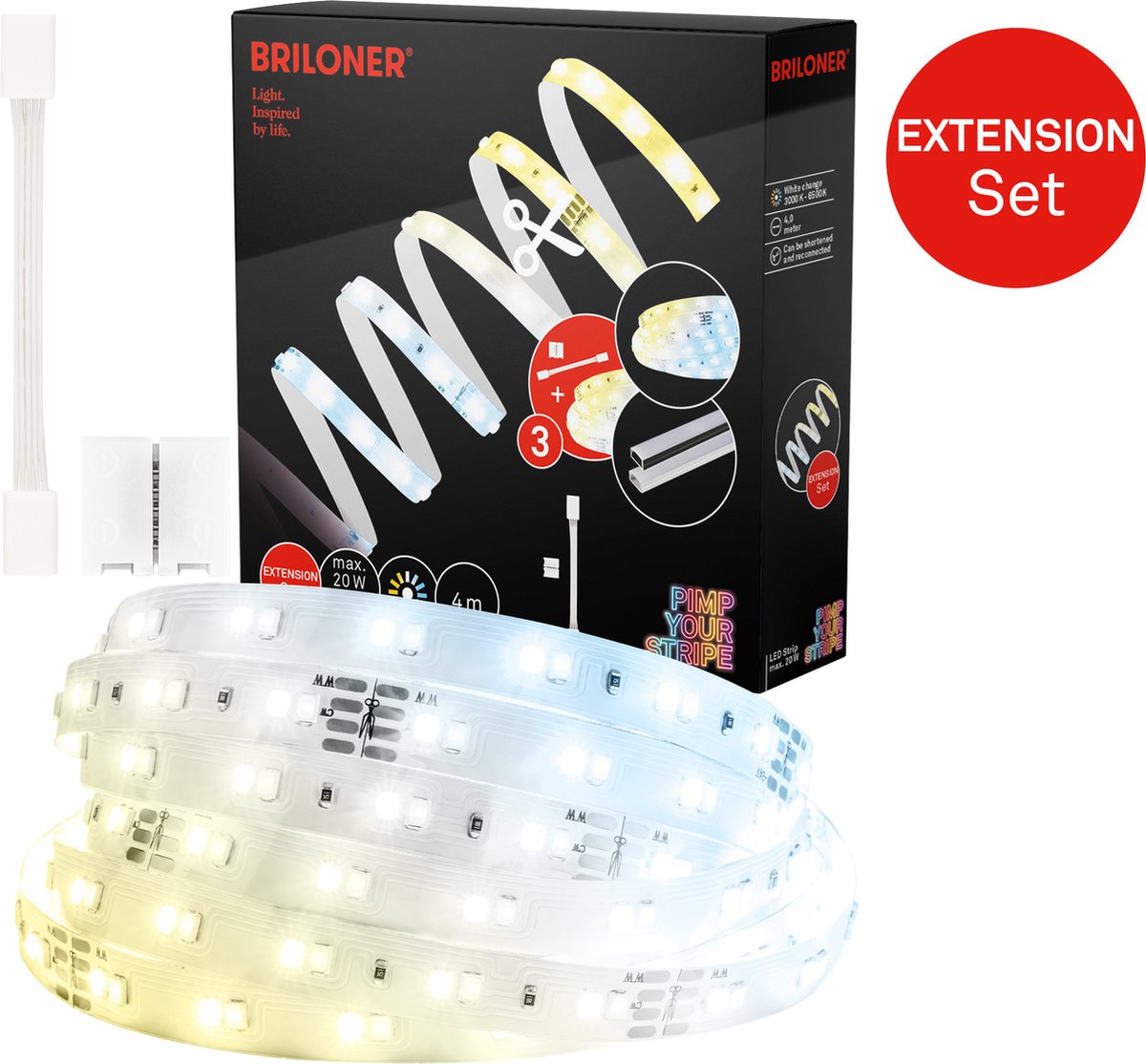 Pimp Your Strip uitbreidingsset LED Strip 4m, CCT, afstandsbediening
