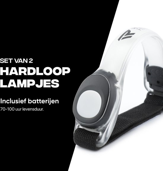 Rockerz Hardloop verlichting - Hardloop lampjes inclusief batterijen - LED verlichting voor om je armen - Water resistant - Set van 2 - Kleur: Wit