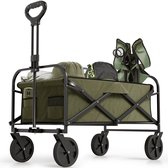 Bol.com Avalo Bolderkar - Opvouwbaar - Tot 90KG - 80x47x49 CM - 80L - 360º Wielen - Groen aanbieding