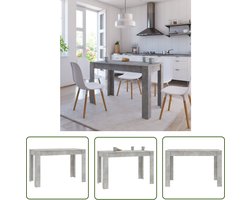 The Living Store Eettafel 120x60x76 cm bewerkt hout betongrijs - Eettafel - Beton Grijs - Houten Eettafel - Salontafel - Diningtable