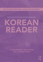 De kaft van het boek 'The Routledge Intermediate Korean Reader' is paars met witte tekst. Bovenin staat 'Routledge Modern Language Readers'.