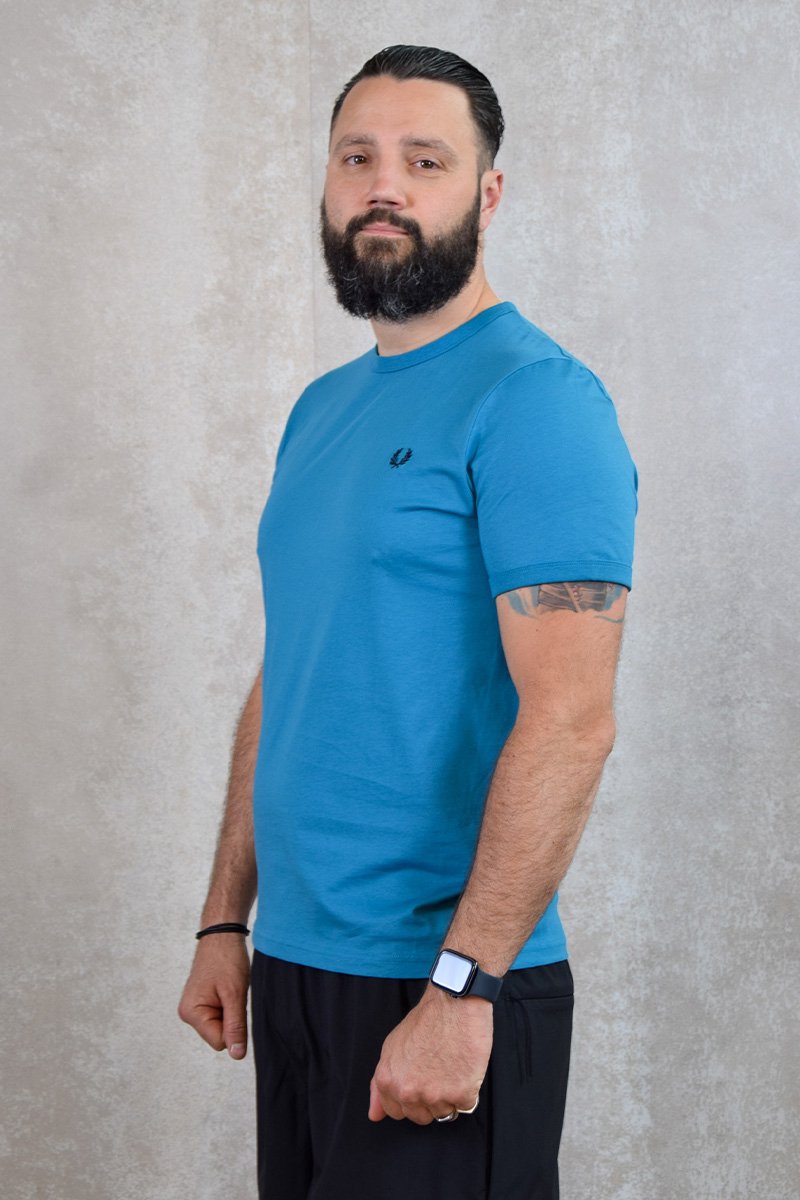 Fred Perry Ringer T-Shirt Blauw