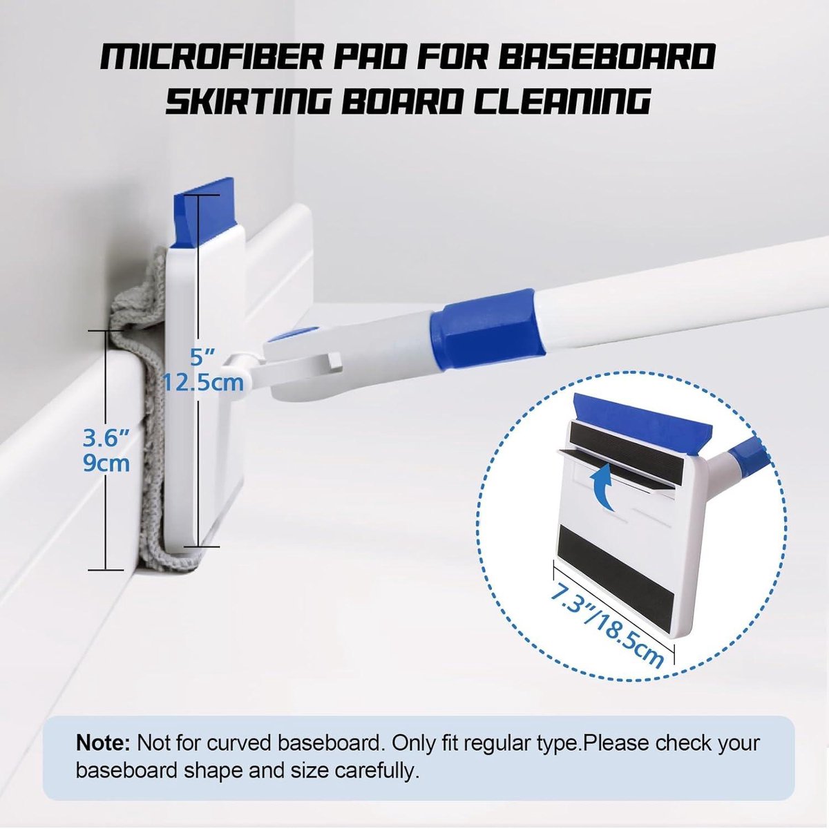 Plint Cleaner Tool | Wandreiniger Mop met Herbruikbare Pad