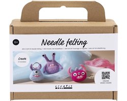 foto van Creativ Company Mini Hobbyset Naaldvilten 3 Monsters diverse kleuren
