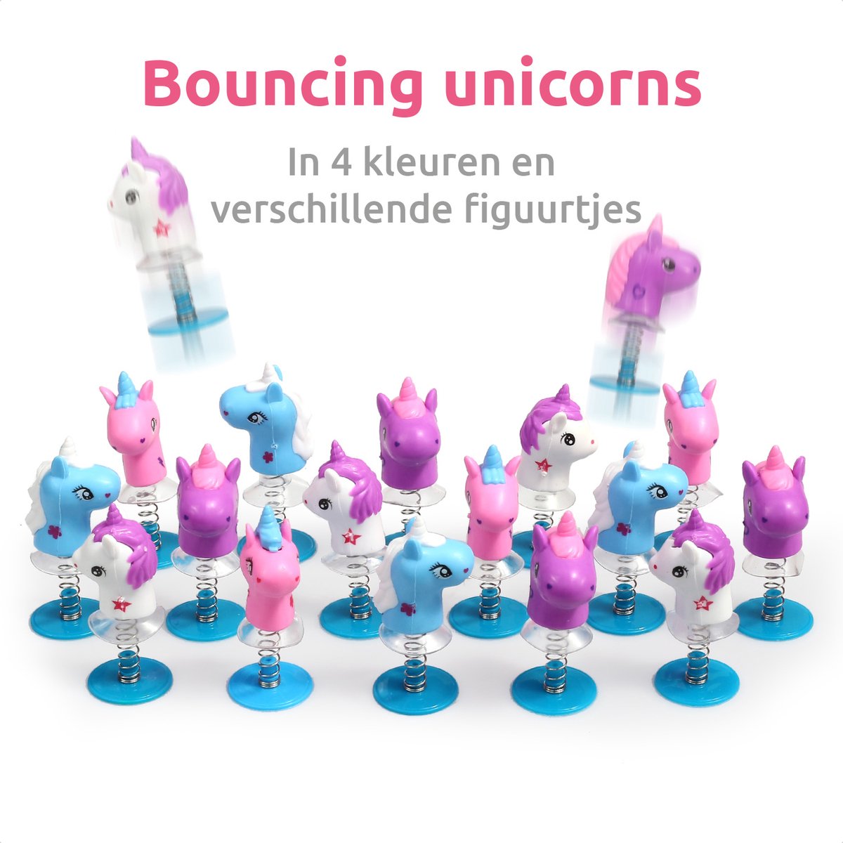 Isa's Friends® - Uitdeelcadeautjes Bouncing Unicorns - 24 stuks - Traktatie — afbeelding 3