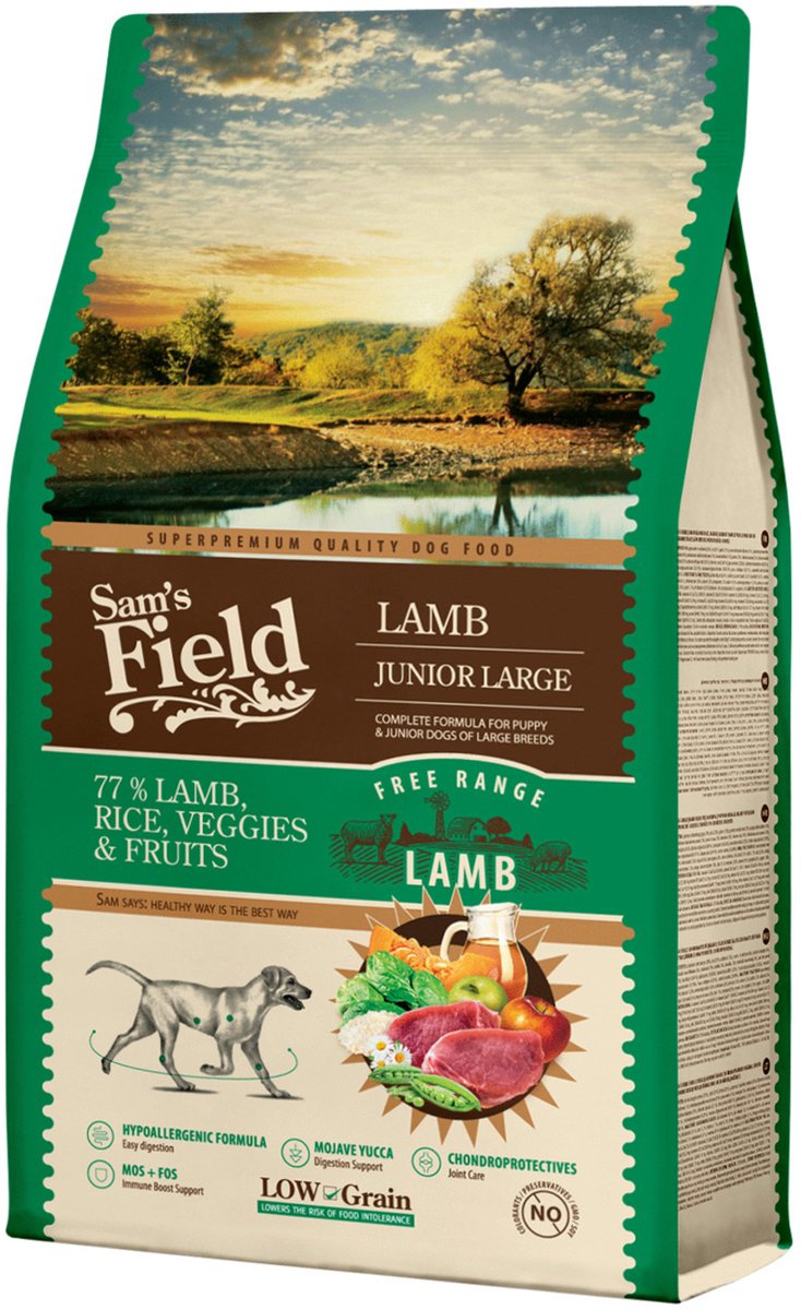 Sam's Field Junior Large Lam - Hondenvoer - 2.5 kg