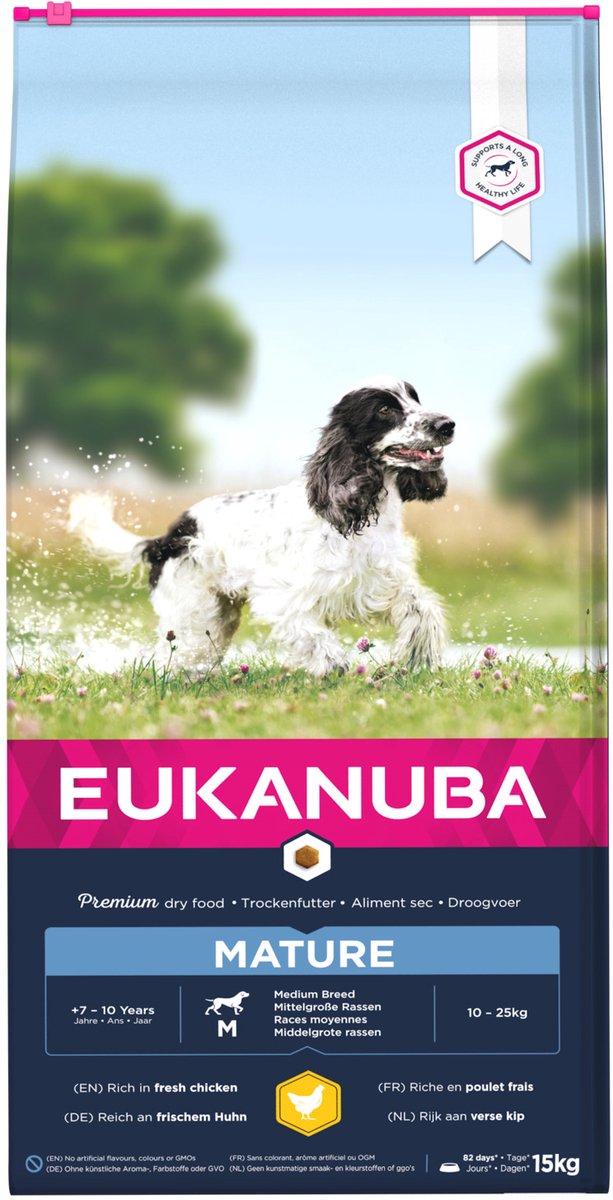 Bol.com Eukanuba Thriving Mature Medium Breed - Hondenvoer - Kip 15 kg aanbieding