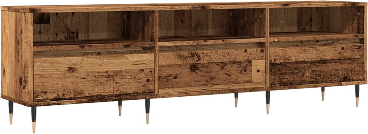 vidaXL - Tv-meubel - 150x30x44,5 - cm - bewerkt - hout - oud - houtkleurig