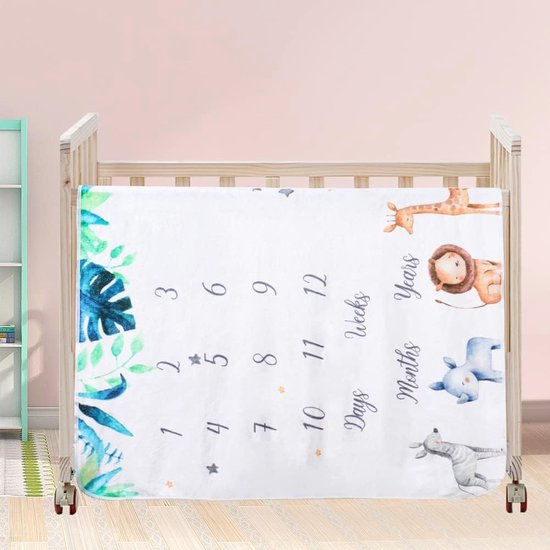 Mijlpaaldeken voor Baby's - Unisex Foto Achtergrond Deken voor Eerste Maanden van Mi — afbeelding 5