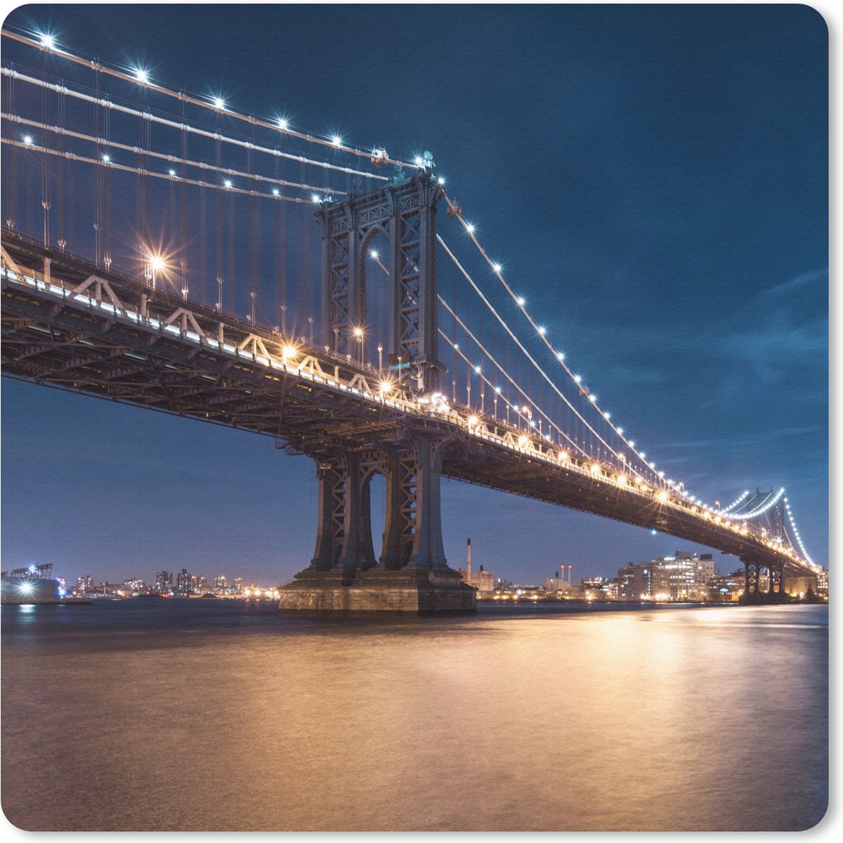 Muismat 20x20 cm - Mousepad New York - Manhattan - Maan - Muismatten