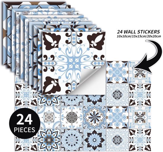 10 x 10 cm tegelstickers, mozaïek tegelstickers, plaktegels, keuken, waterdicht, muurstickers, pvc, tegeldecoratie, stickers, badkamer, wandtegels, zelfklevend (30 stuks, MSC077