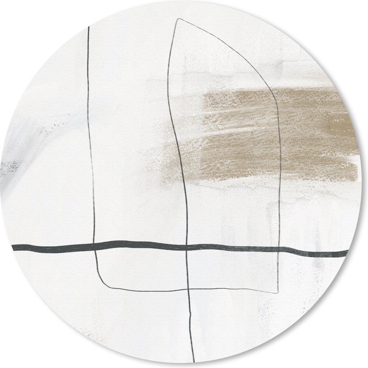 Muismat rond 30x30 cm - Mousepad Kunst - Minimalisme - Abstract - Ronde muismatten