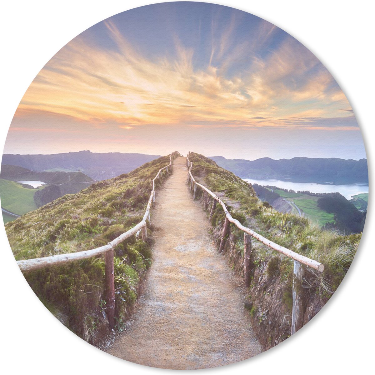 Muismat rond 20x20 cm - Mousepad Bergen - Natuur - Pad - Ronde muismatten