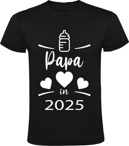 Papa en 2025 T-shirt homme - père - annoncer - enfant - bébé - enceinte - fête des pères