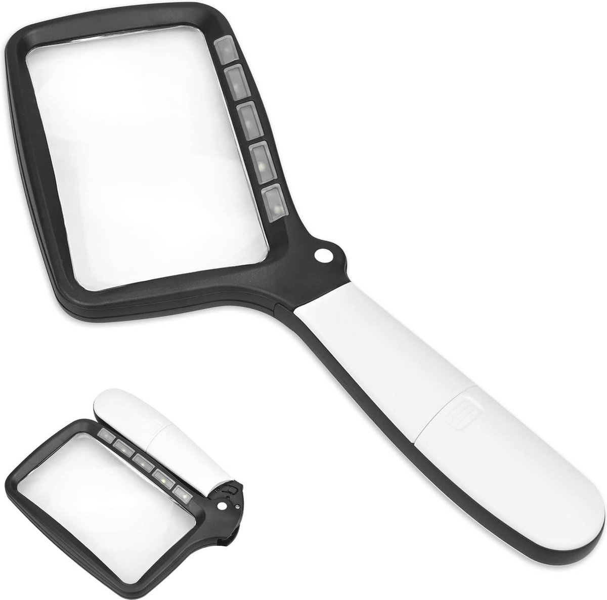 Verlicht Vergrootglas met Inklapbare Handgreep en Dimbare LED