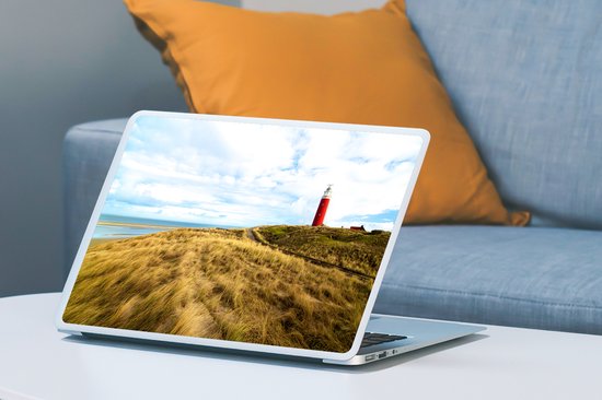 Sticker pour ordinateur portable - 15,6 pouces - Plage - Phare - Dune