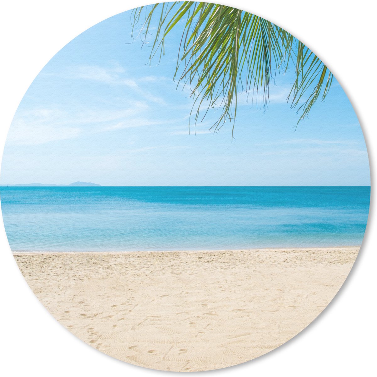 Muismat rond 30x30 cm - Mousepad Strand - Tropisch - Palm - Ronde muismatten