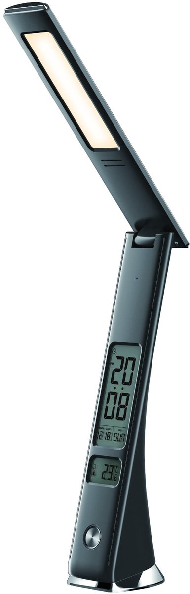 Avide LED Bureaulamp Claude Dimbaar 5W - Met Kalender + Alarm + Klok + Thermometer Functie - 500 lumen - Zwart