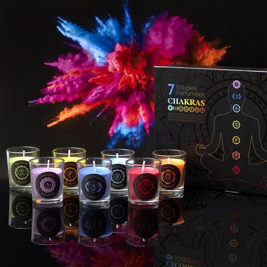 Coffret cadeau Bougies parfumées Méditation - 7 Bougies - Emballage cadeau bougie parfumée - Coffret cadeau - Bougie - Coffret cadeau Bougies parfumées - Diverse couleurs