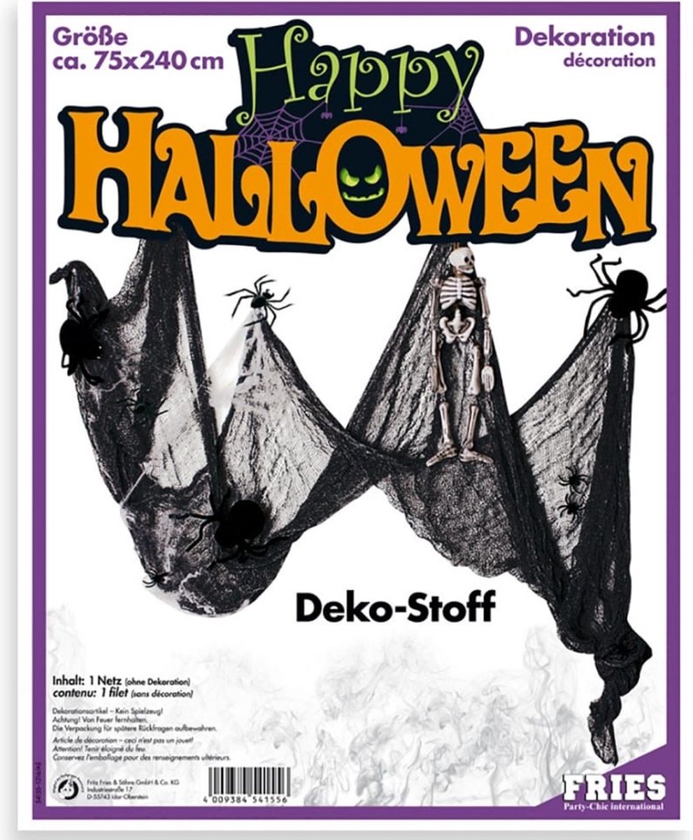 Decoratiestof Halloween zwart - 76x240cm