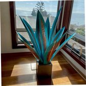 Décoration de jardin en métal bleu, 55 cm