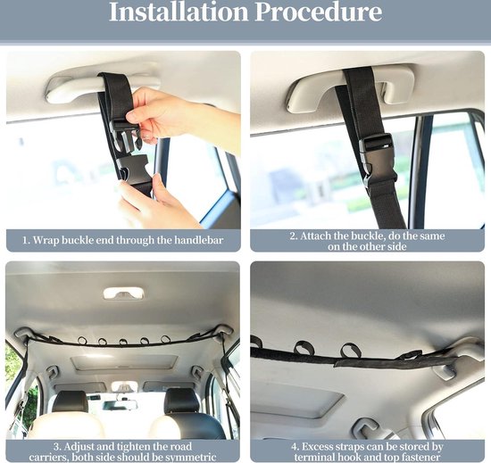 2 Pack Adjustable Vehicle Fishing Rod Holder - Easy Install Fishing Rod Rack - Fishing Car Rod Carrier Belt Strap for Long Travel and Fishing - SUV Wagons Van - Black — afbeelding 5