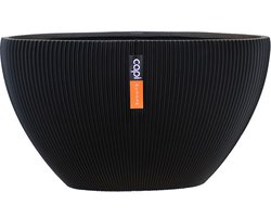 Capi Europe - Bloempot ovaal Groove Indoor - 59x14x34 - Zwart - Opening Ø55 - Bloempot voor binnen - 5 jaar garantie - BGVBL841