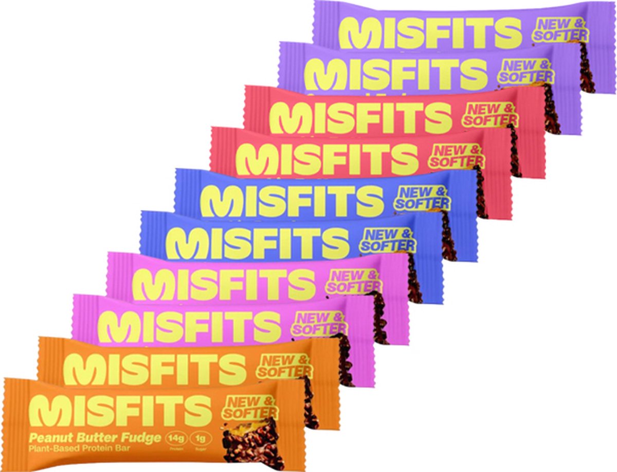Goedkoopste Misfits | Vegan Protein Bar | Mixpakket | 10 x 50 gram