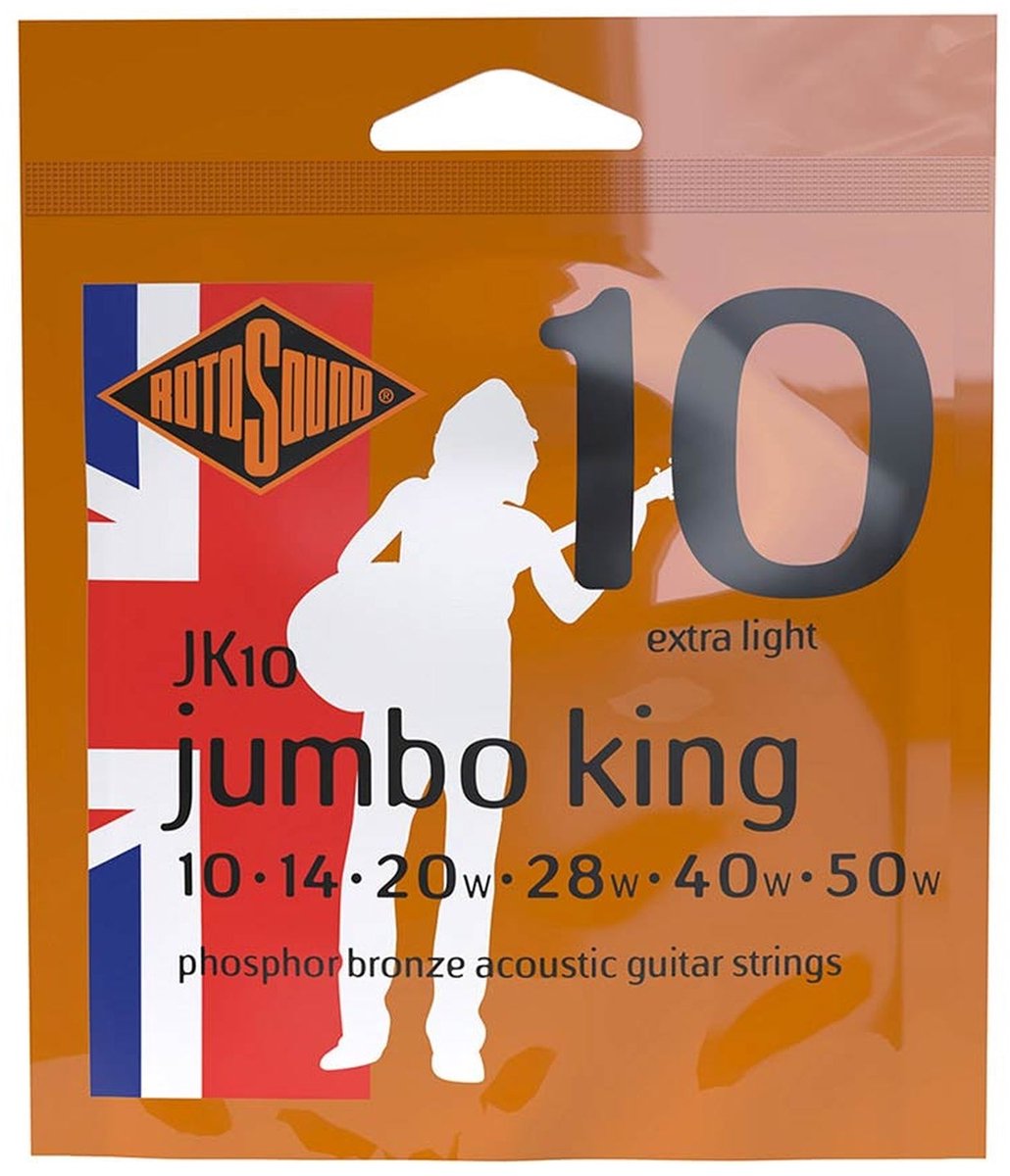 Rotosound JK10 snaren set acoustic phosphor bronze wound 10-50, extra light