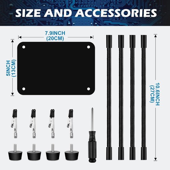 Station De Soudure à 5 Bras Flexibles & Pinces Crocodiles Rotatives - Aide Main Libre Pour Bijoux, Électronique