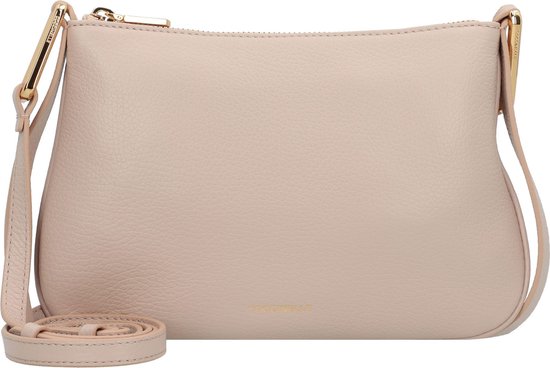 COCCINELLE Leren Schoudertas Magie Mini Bag Grained Leather Rosette Beige