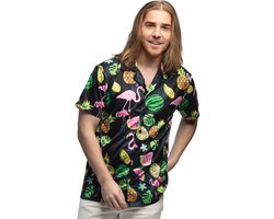 Boland - Shirt Swinging flamingo (XXL) - Volwassenen - Flamingo - Hawaii - Tropisch - Foute party