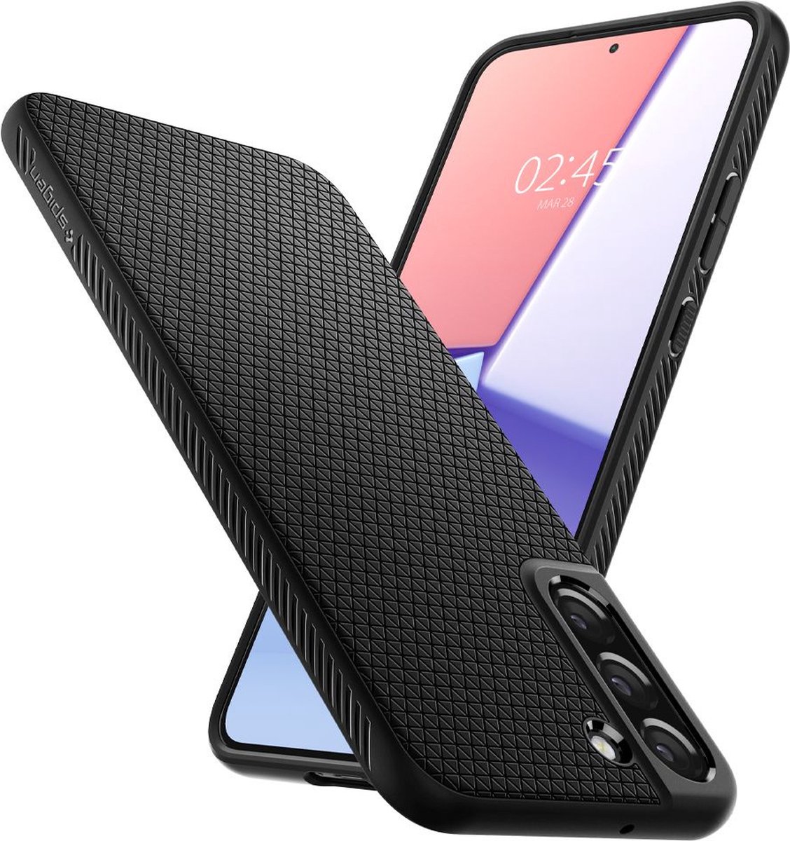 Spigen Liquid Air Hoesje Geschikt voor Samsung Galaxy S22 Plus Back Cover Zwart