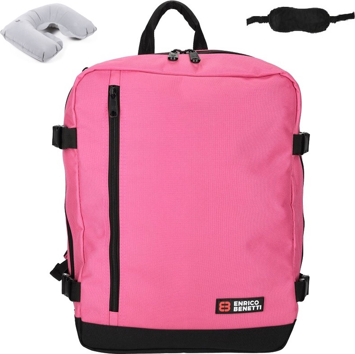 Ryanair Rugzak 40x25x20 - Maximale Inhoud - Ryanair Handbagage 40x25x20 - Wizz air / Easyjet Met Laptopvak 17 inch - Fuchsia/Roze