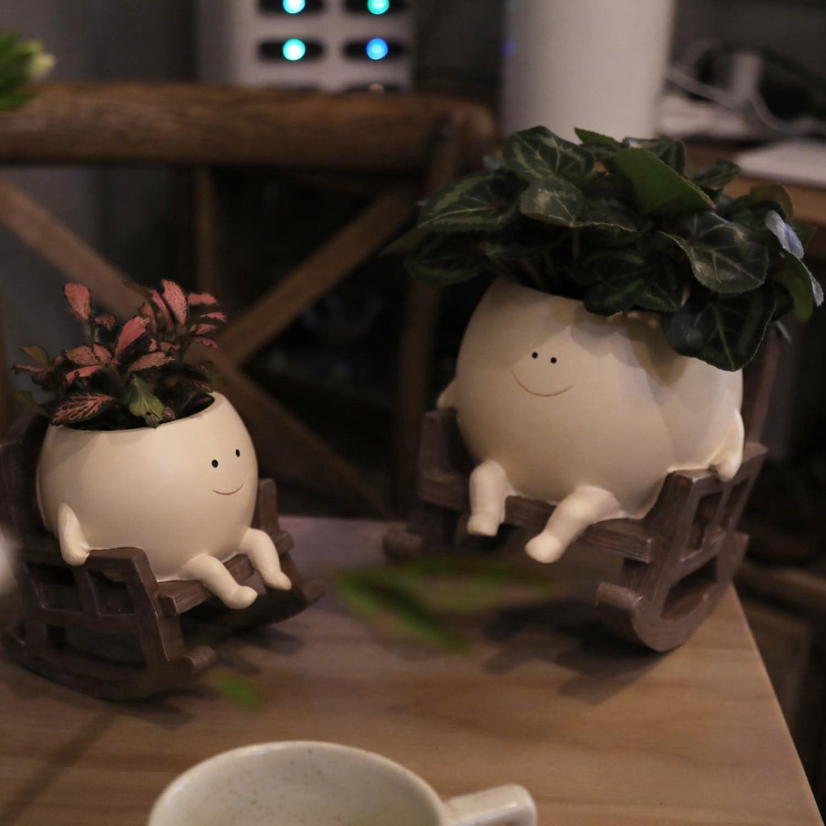 Pot De Fleurs En Forme De Visage Pour Plantes D'Intérieur Et D