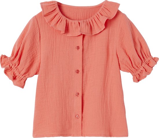 Vertbaudet Blouse à collerette en gaze de coton fille